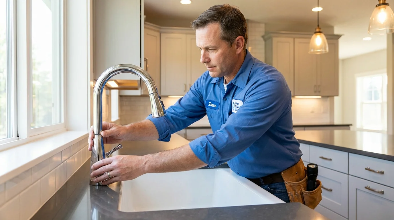 Kitchen faucet installation by Johns Plumbing LLC in Mitchellville